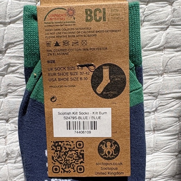 Soctopus Blue and Green Funny Socks - Picture 3 of 6